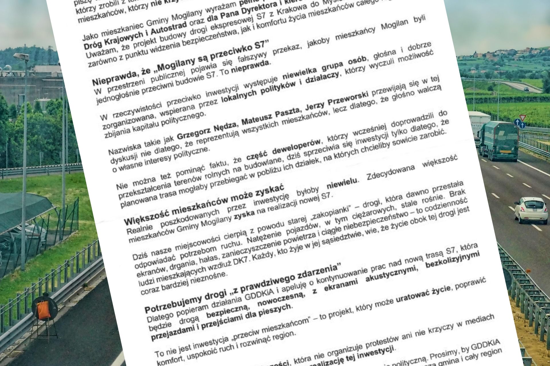 Milcząca większość chce S7 przez Kraków! "Politycy zbijają kapitał polityczny na protestach"